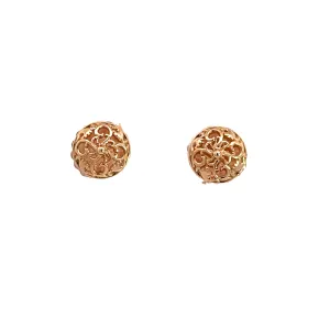 18K Rose Gold Scroll Stud Earrings