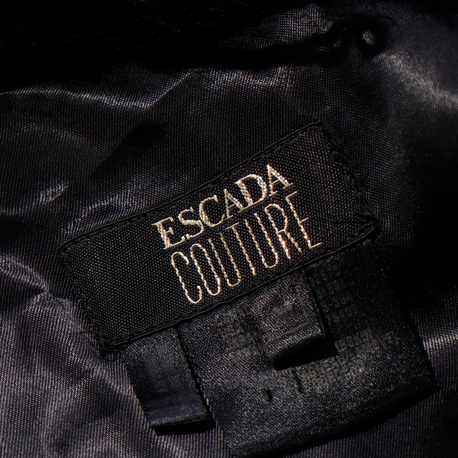 1995 Escada Couture Black Mongolian Lambswool Fur Coat