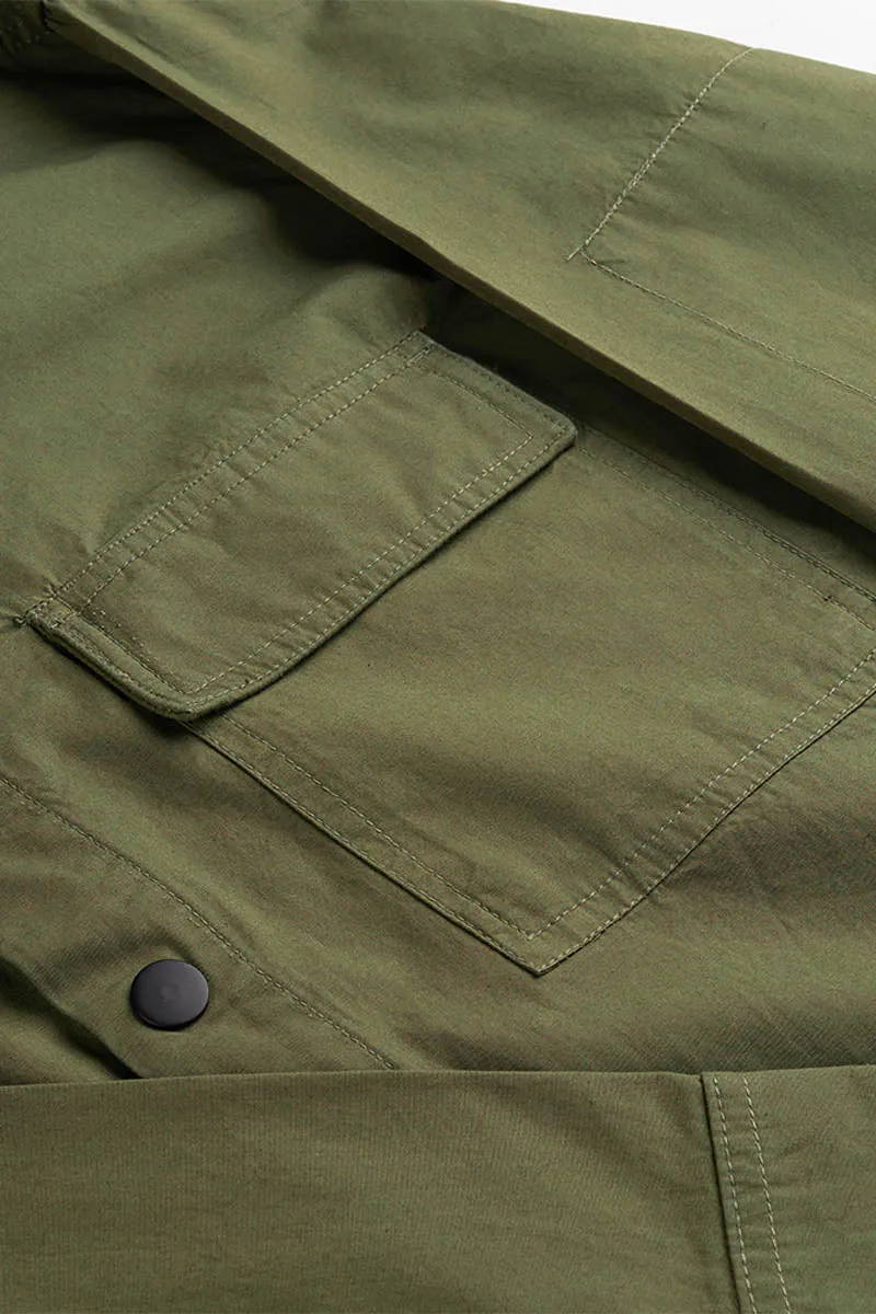 6001 Lightweight Buttoned Overshirt | Olive