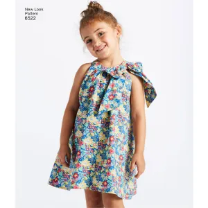 6522 New Look Pattern 6522 Child's and Girls' Dresses and Top