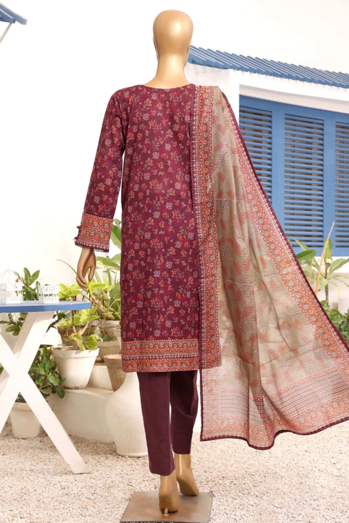 Aashkaar By HZ Stitched 3 Piece Emb Lawn Vol-05 Collection'2024-AEL-406-Plum