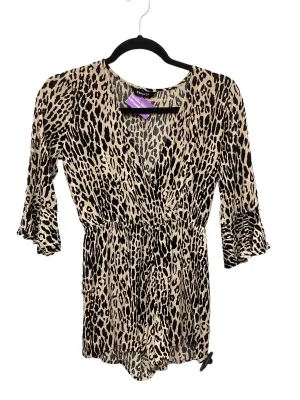 Animal Print Top Short Sleeve Express, Size Xs