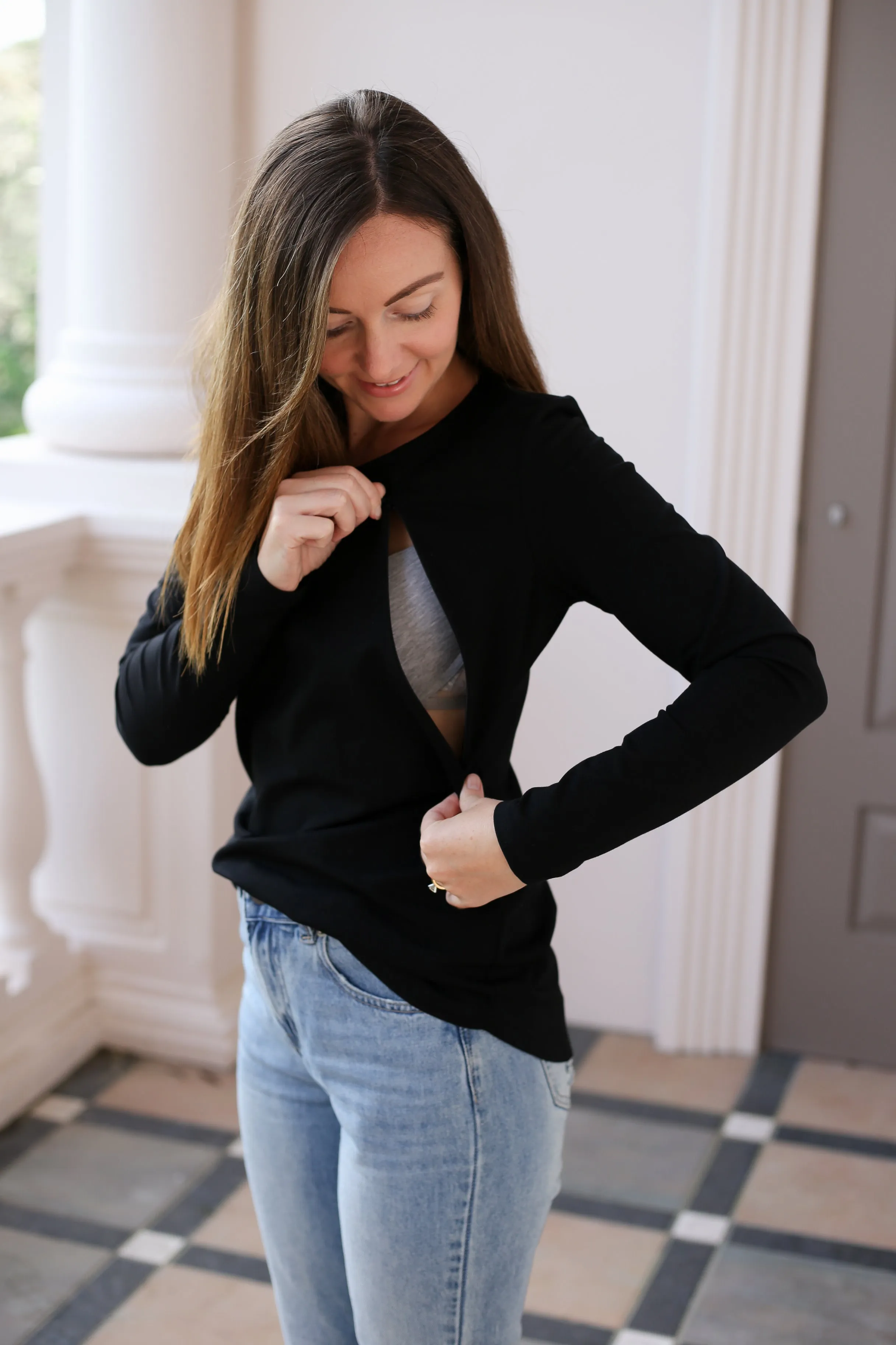 Basic Long Sleeve Top - Black