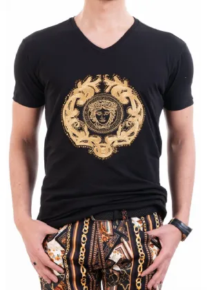 Black Gold Victorian Rhinestone Tee