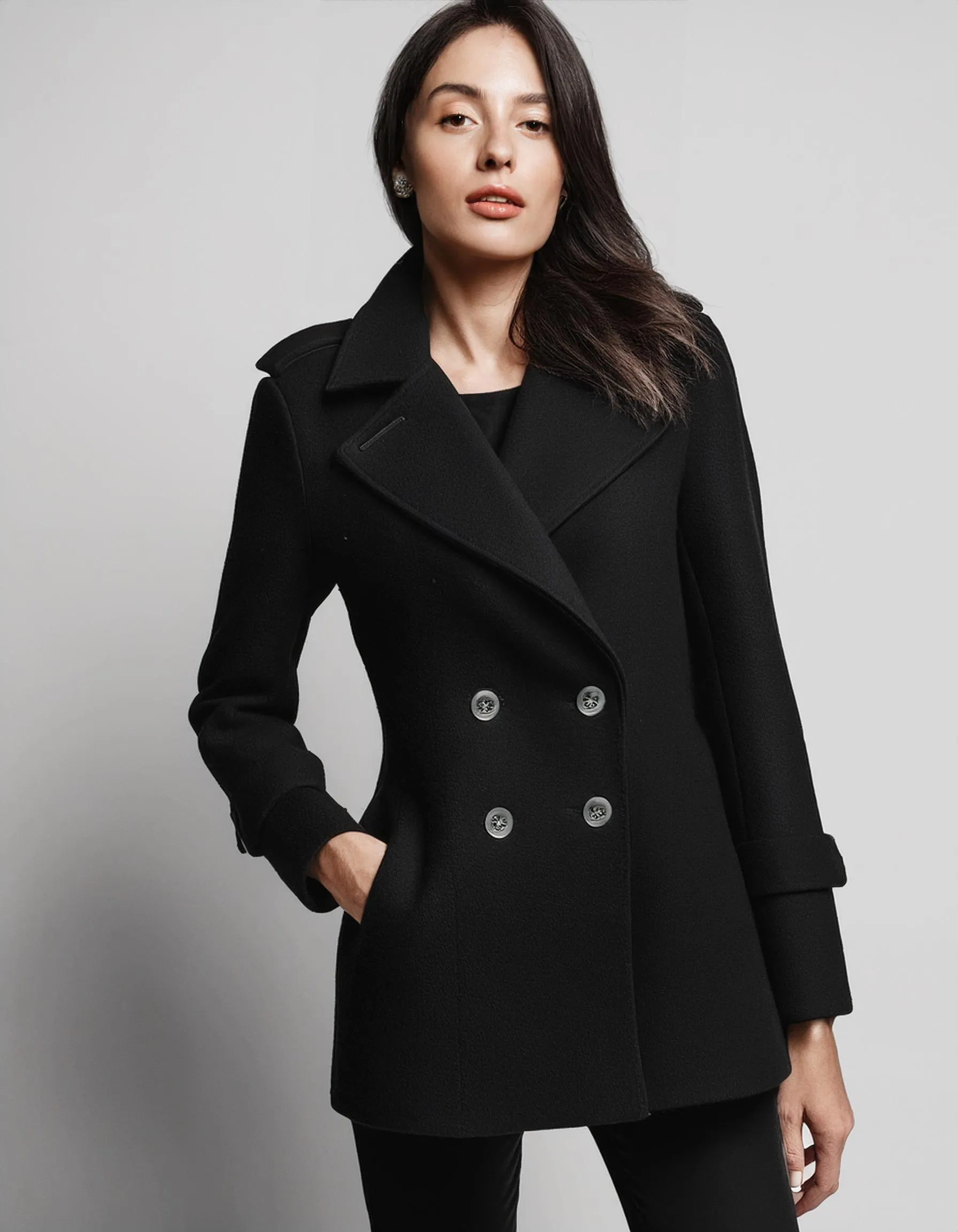 Black Velvet Peacoat