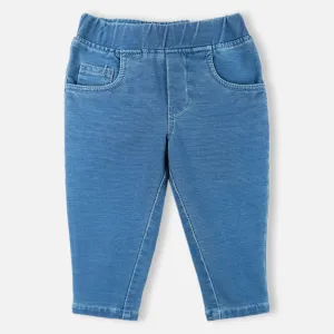 Blue Denim Elasticated Waist Pants