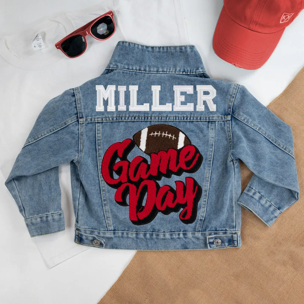 (Blue Denim) Personalized Game Day Denim Jacket