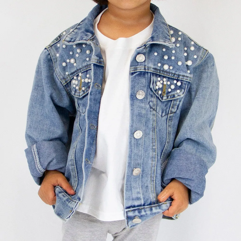 (Blue Pearl) Mama and Baby Denim Jacket