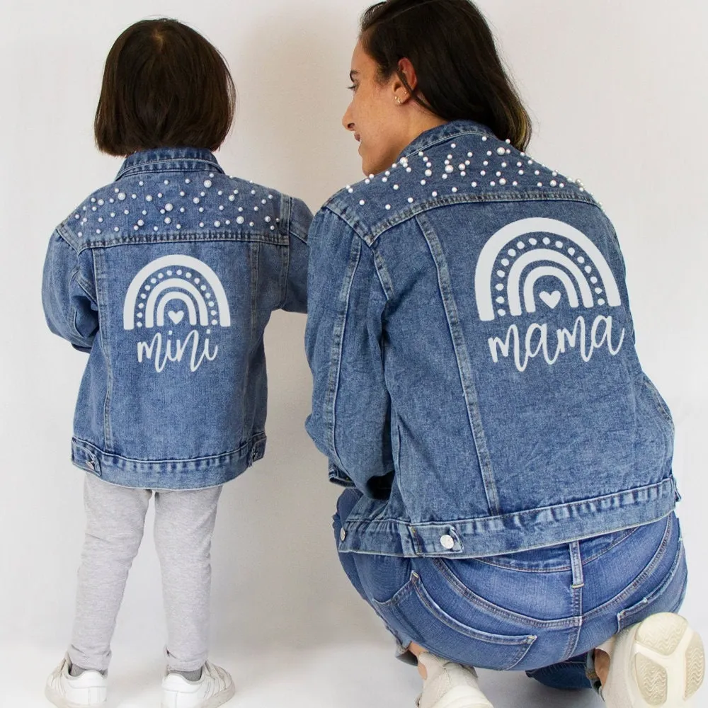 (Blue Pearl) Mama and Baby Denim Jacket