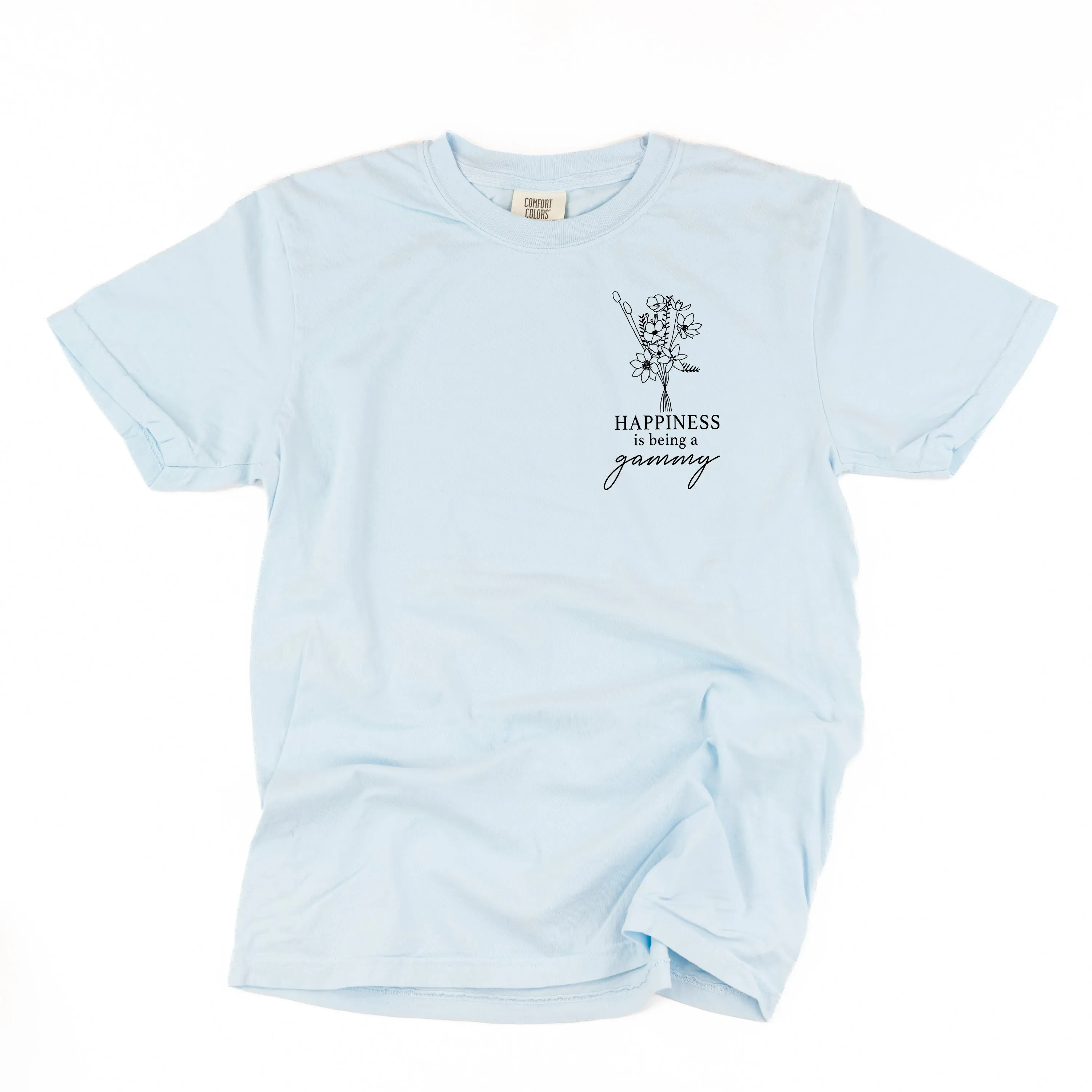 Bouquet Style - Happiness is Being a GAMMY - SHORT SLEEVE COMFORT COLORS TEE