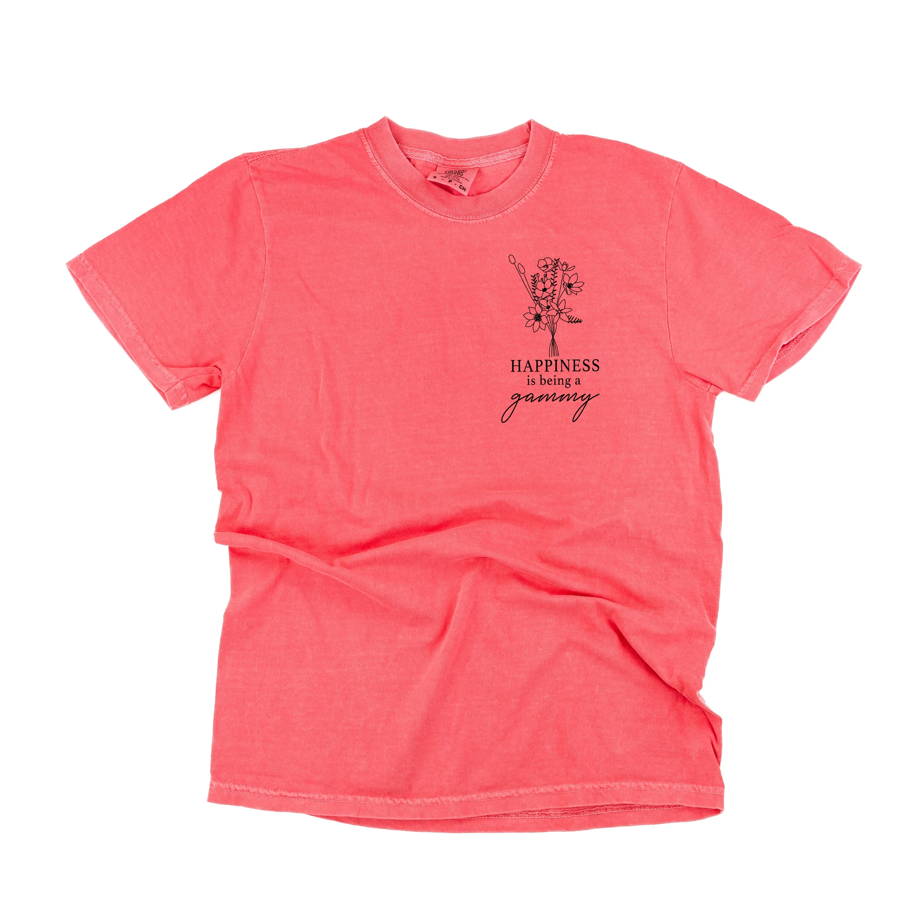 Bouquet Style - Happiness is Being a GAMMY - SHORT SLEEVE COMFORT COLORS TEE