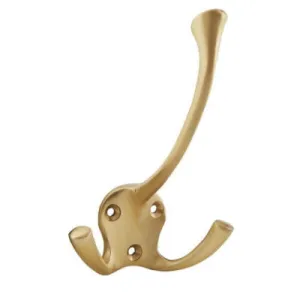 Brass double hook set of 2