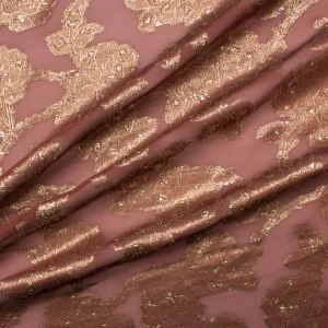 Burgundy/Gold Silk Lamé