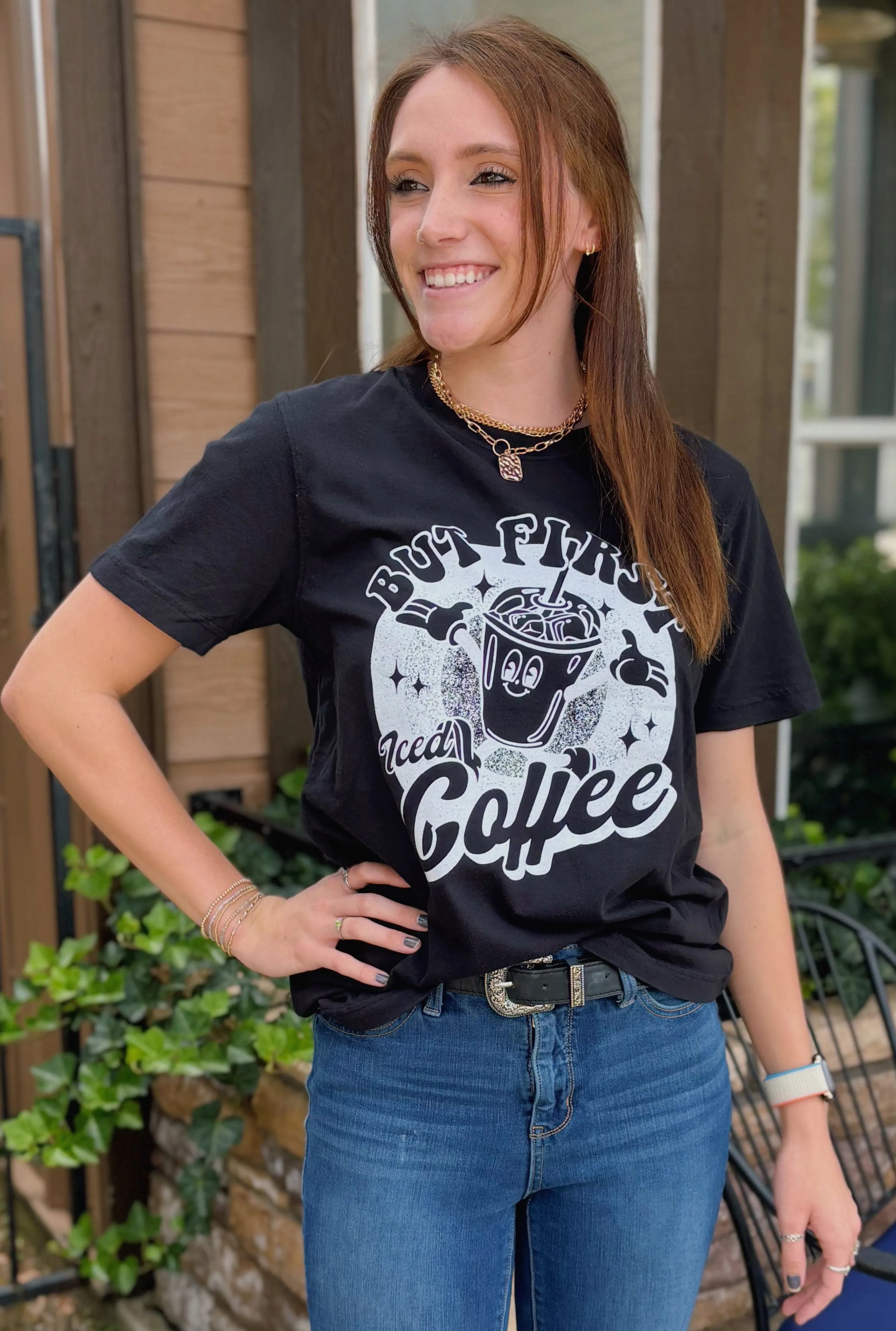 BUT FIRST COFFEE GRAPHIC TEE