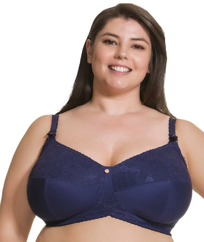 Cake Maternity Tea Wire-Free Soft Cup Wire-Free Nursing Bra -  Navy