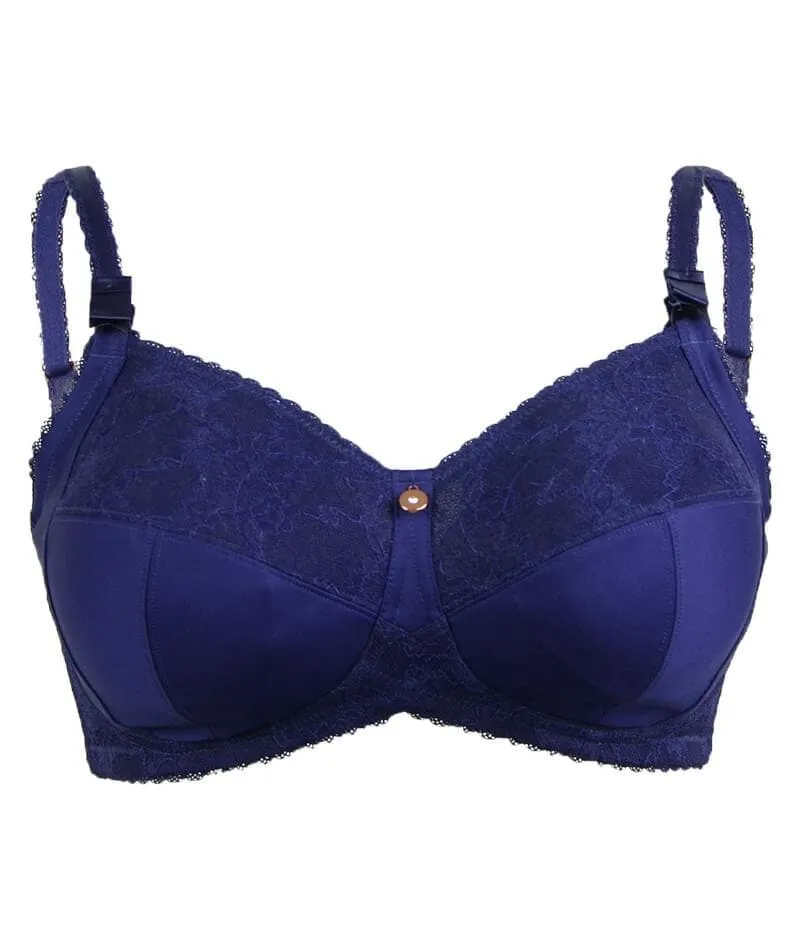 Cake Maternity Tea Wire-Free Soft Cup Wire-Free Nursing Bra -  Navy