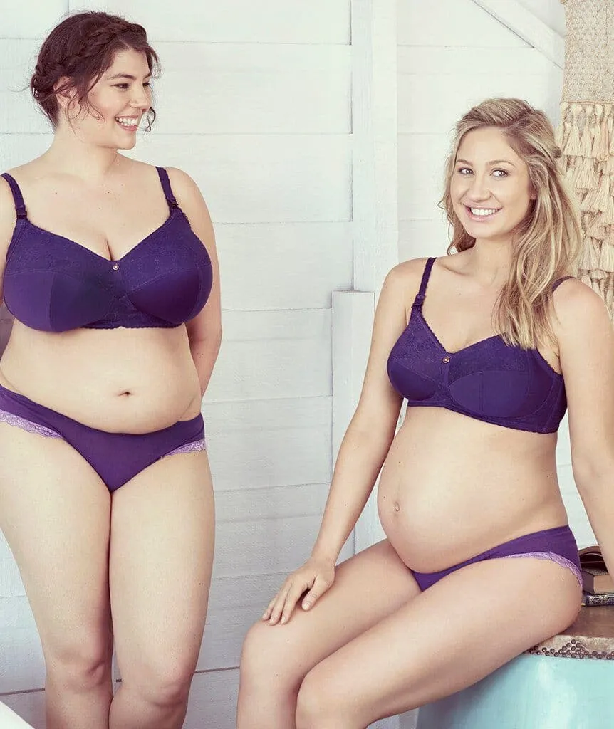 Cake Maternity Tea Wire-Free Soft Cup Wire-Free Nursing Bra -  Navy