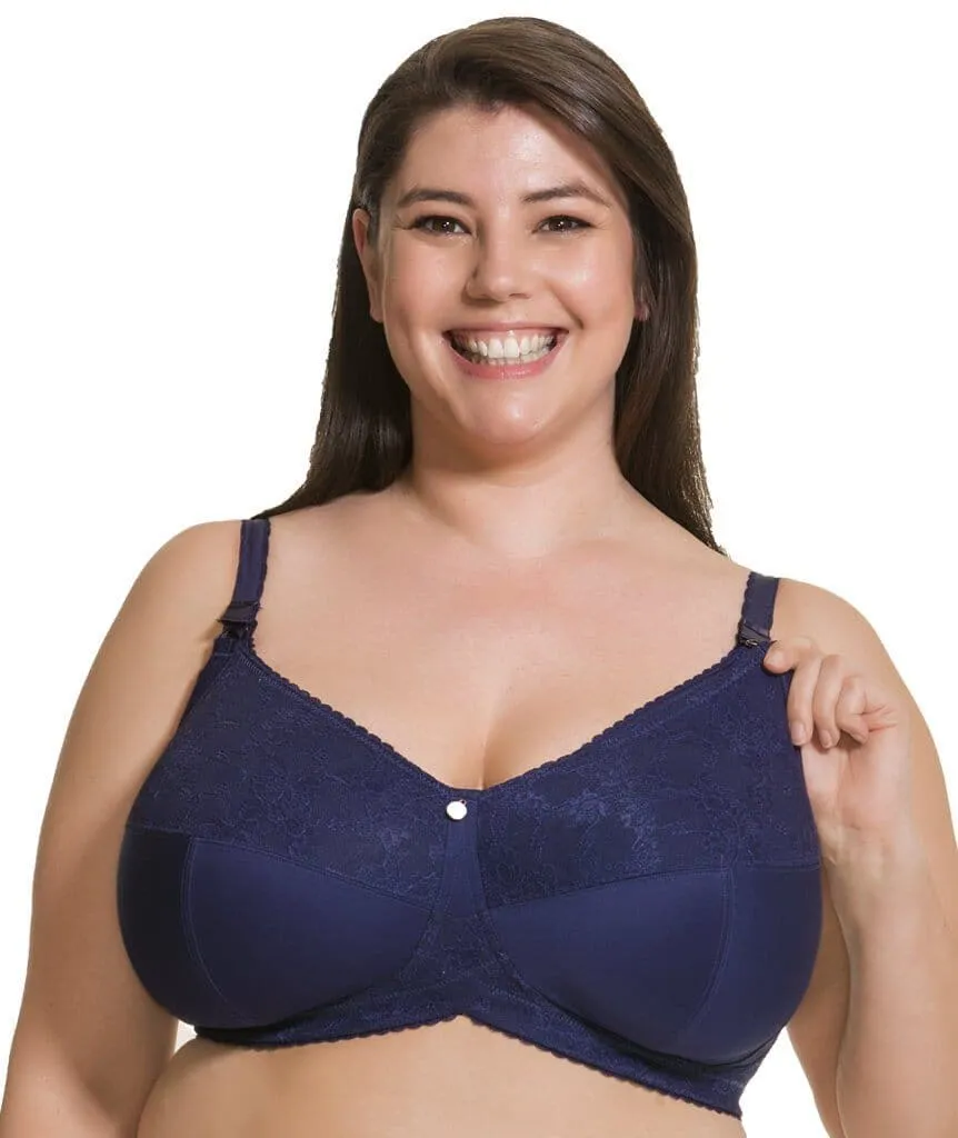 Cake Maternity Tea Wire-Free Soft Cup Wire-Free Nursing Bra -  Navy