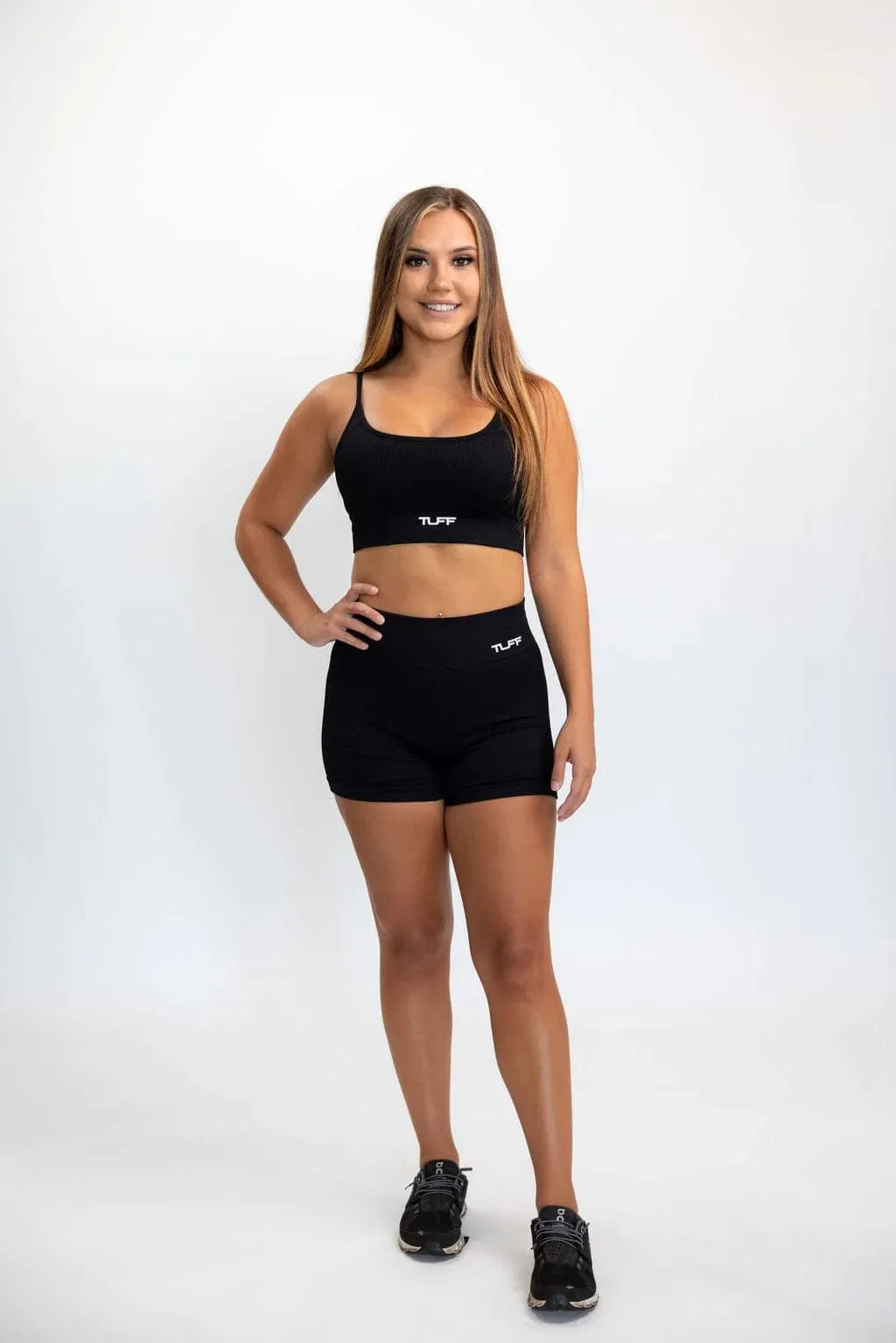 Classic Ribbed Sports Bra - Black