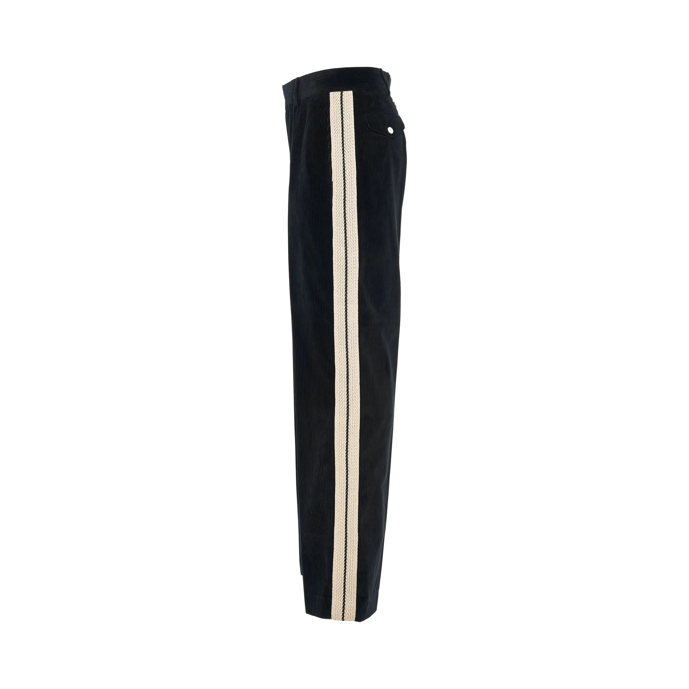 Corduroy Suit Tape Pants in Black