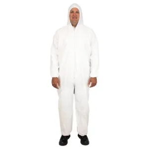 Disposable Polypropylene Coveralls with Hood | Elastic Wrists & Ankles