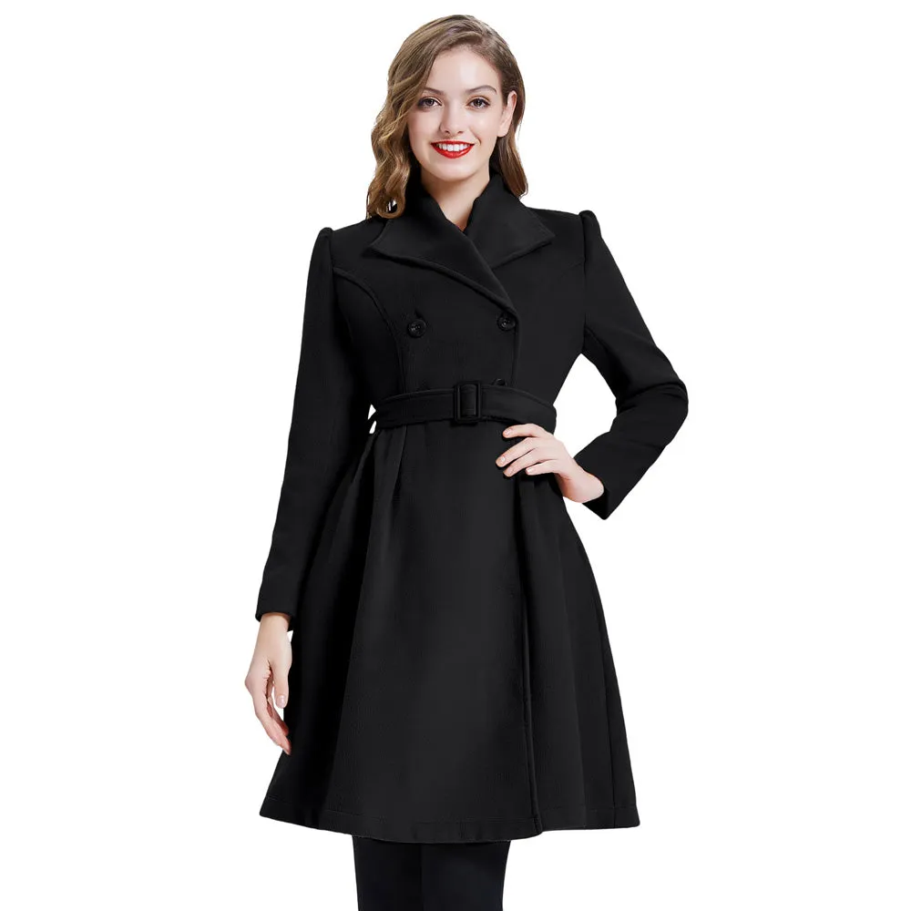 Double Breasted Dress Coats Winter Trench Jacket with Belt