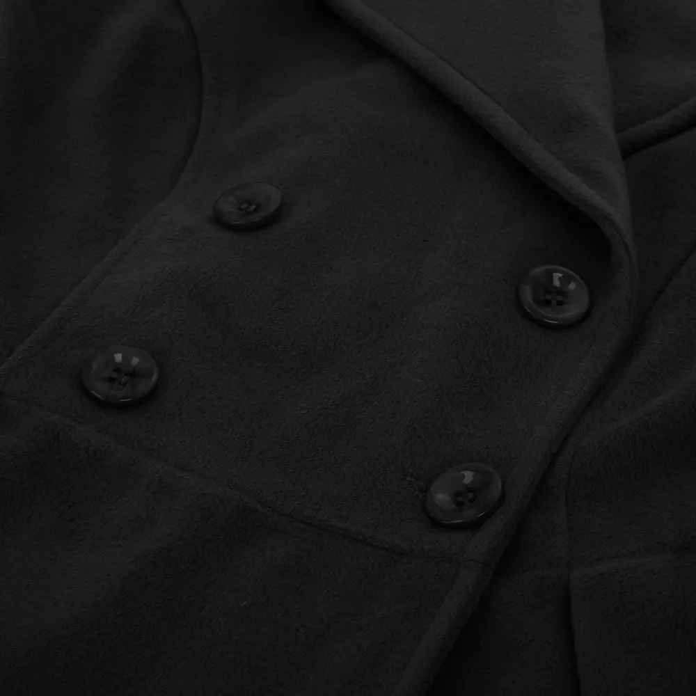 Double Breasted Dress Coats Winter Trench Jacket with Belt