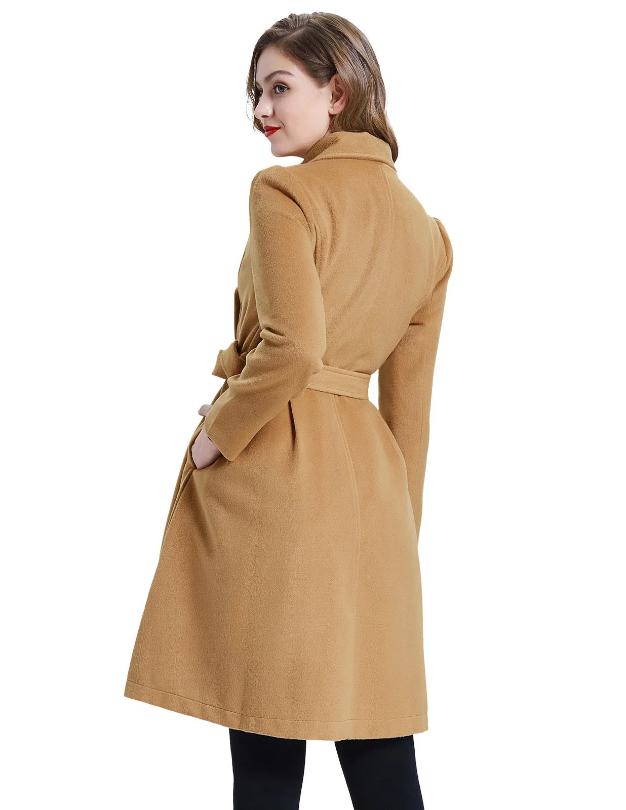 Double Breasted Dress Coats Winter Trench Jacket with Belt