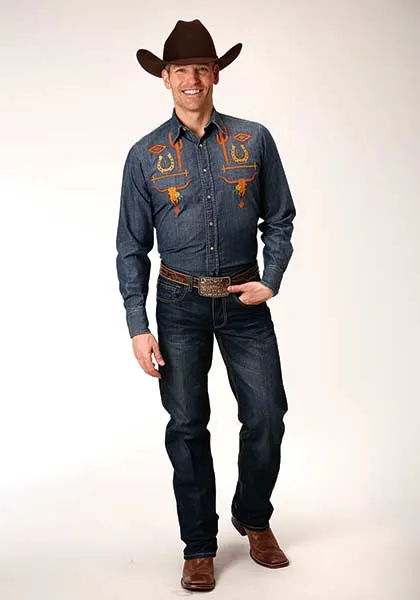 Embroidered Denim Shirt