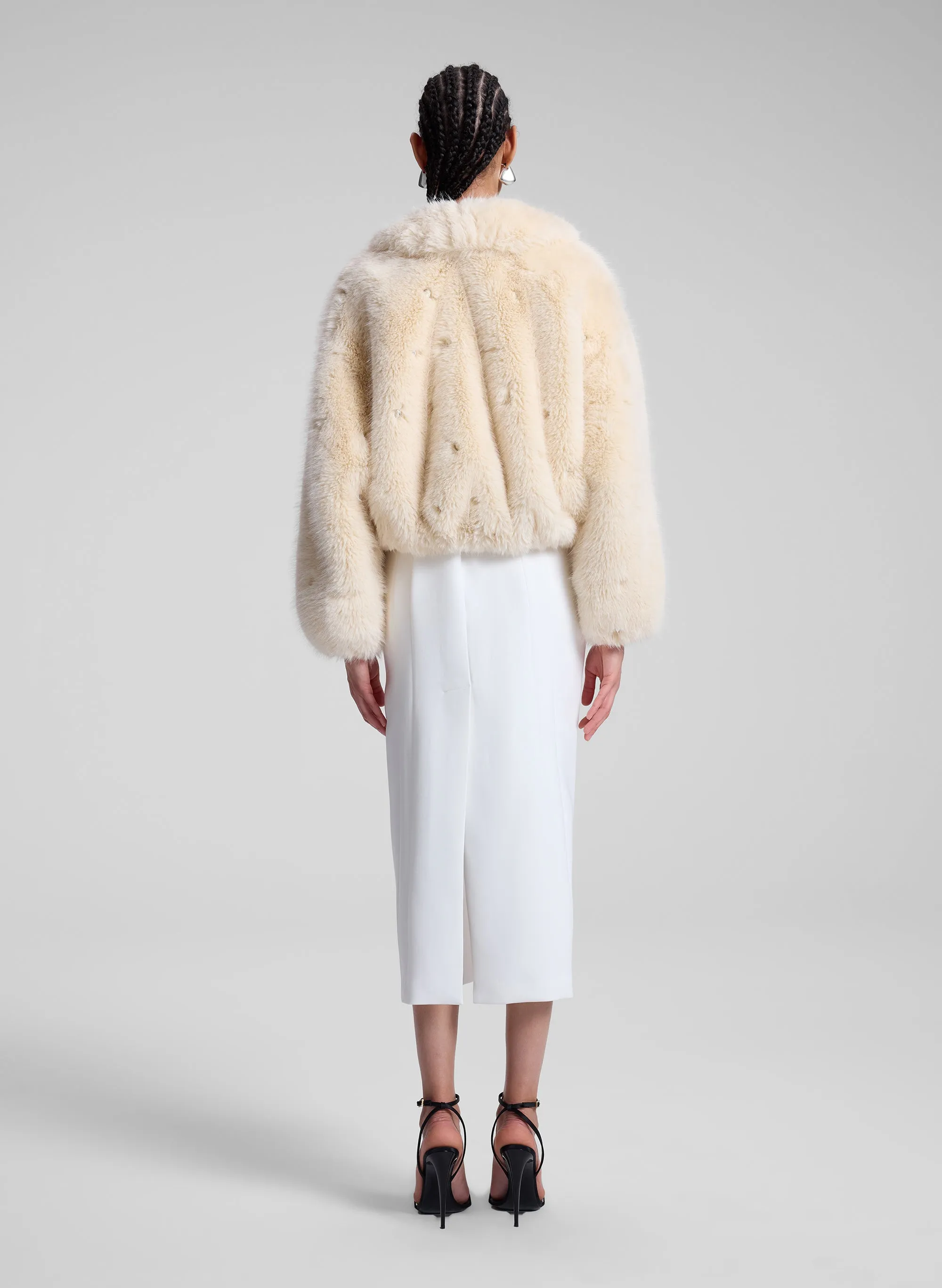 Esme Embellished Faux Fur Jacket