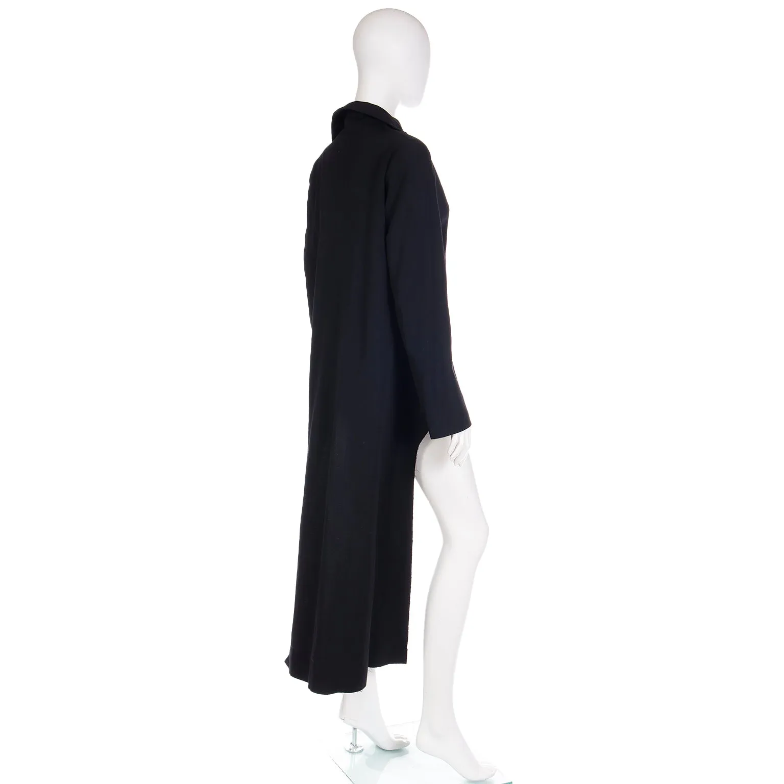 Fall 2001 Yohji Yamamoto Tuxedo Style Asymmetrical Jacket w Safety Pin Closure