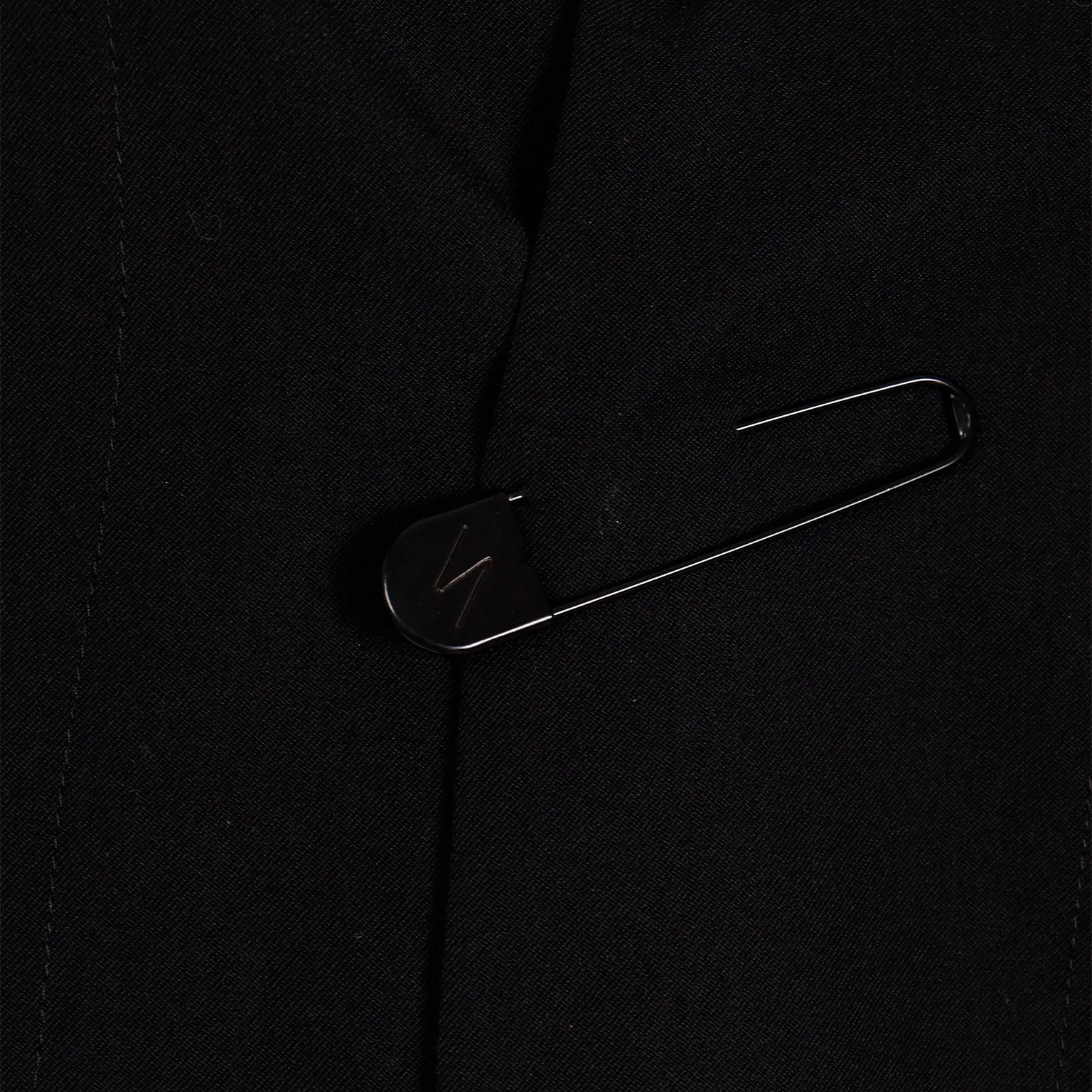 Fall 2001 Yohji Yamamoto Tuxedo Style Asymmetrical Jacket w Safety Pin Closure