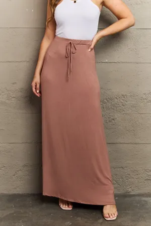 For The Day Full Size Flare Maxi Skirt in Chocolate