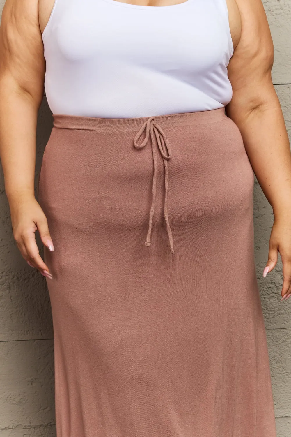 For The Day Full Size Flare Maxi Skirt in Chocolate