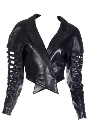 F/W 1987 Claude Montana Cutwork Lamb Leather Runway Jacket