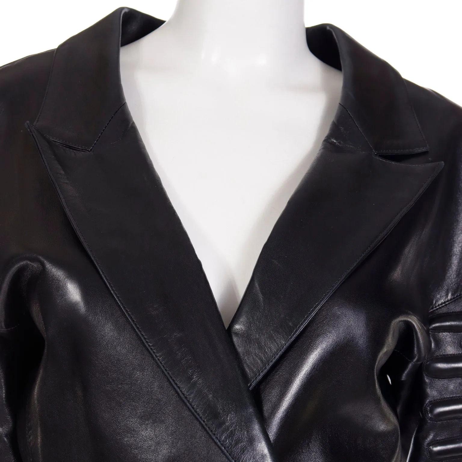 F/W 1987 Claude Montana Cutwork Lamb Leather Runway Jacket