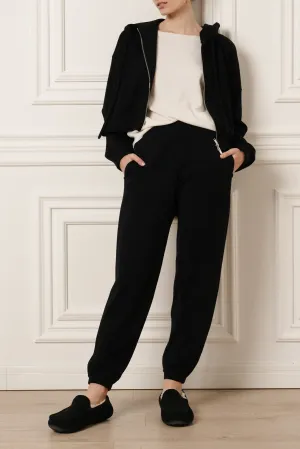 Gia Jersey Wool Track Pants in Black