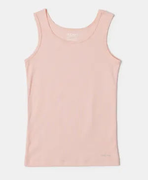 Girl's Super Combed Cotton Rib Solid Inner Tank Top - Tropical Peach