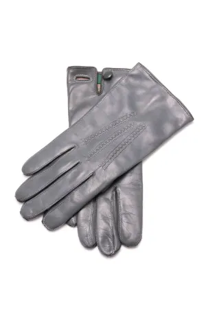 Gray Lamb Nappa Leather Gloves