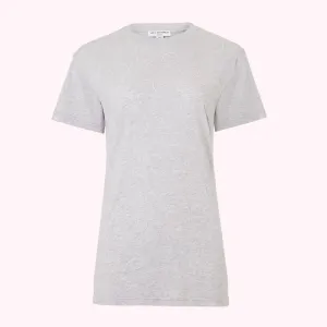 GREY EMBROIDERED LIP MACIE T-SHIRT