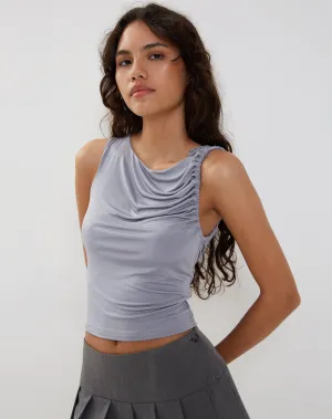 Hagne Vest Top in Silver