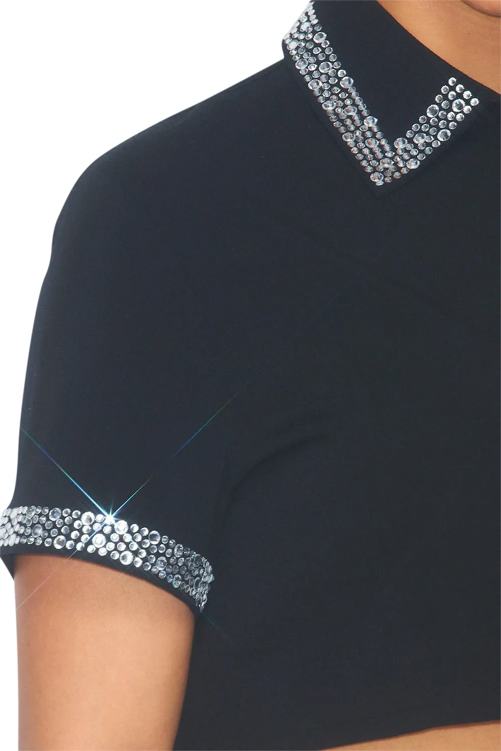 Hot & Delicious Women's Sheer Rhinestone Mesh Top