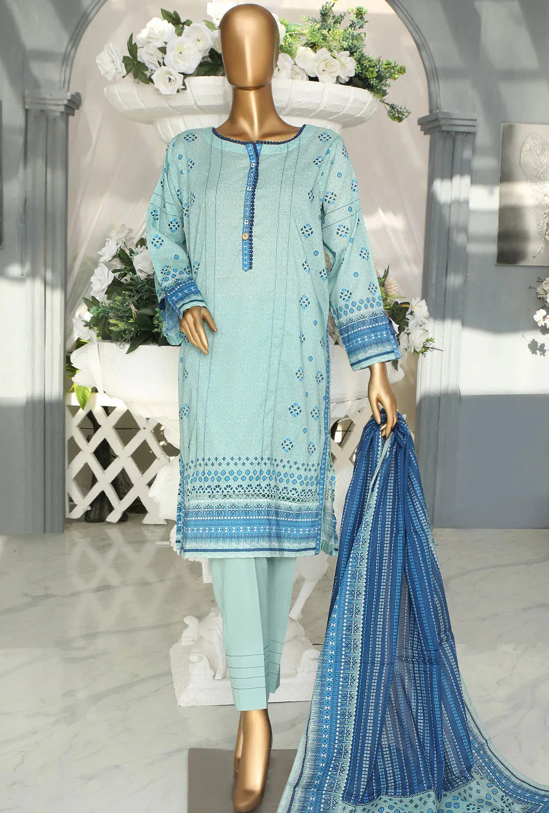 Hz Stitched 3 Piece Printed Lawn Collection'2023-PSC-2350