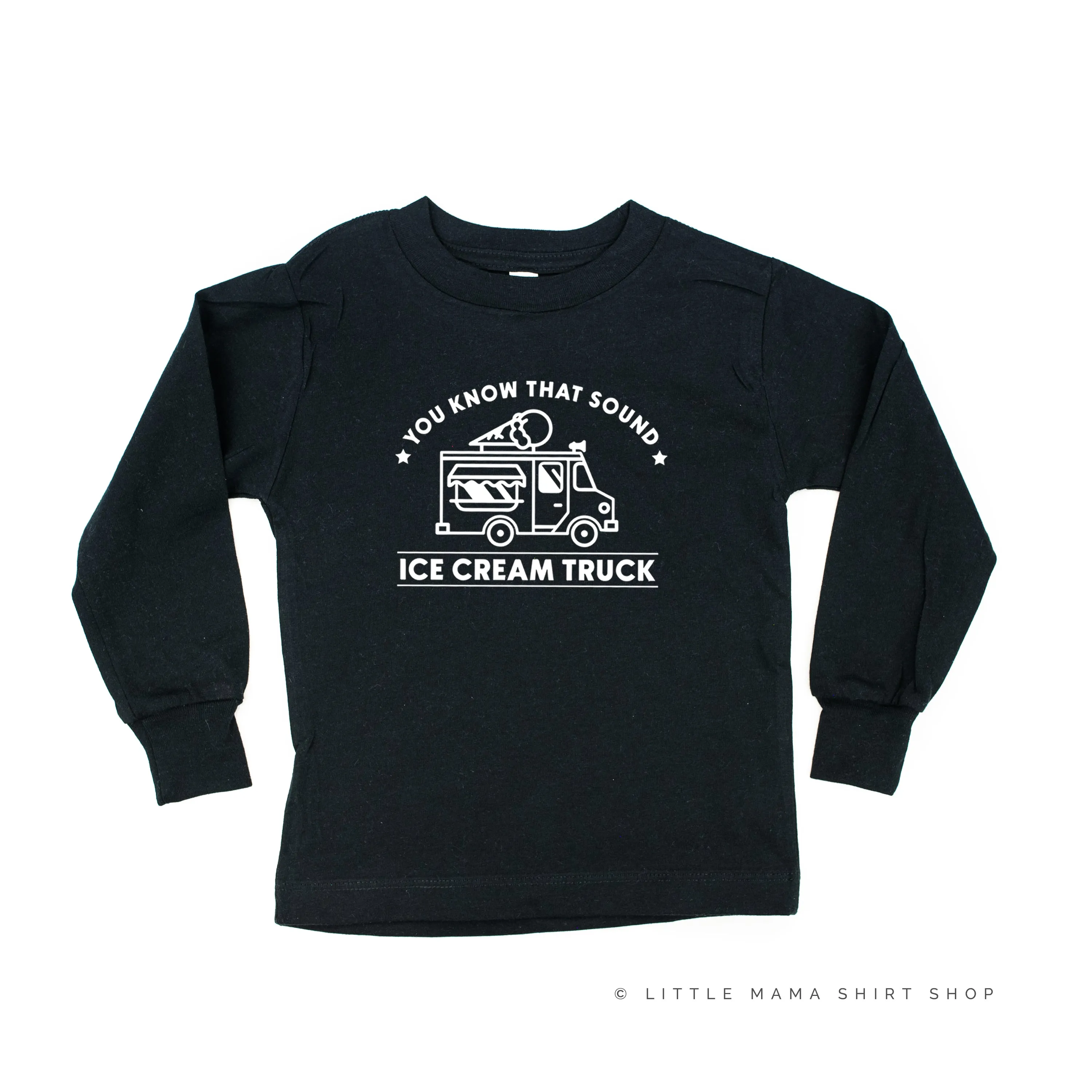 Ice Cream Truck - Triple Scoop on Back - Long Sleeve Child Shirt