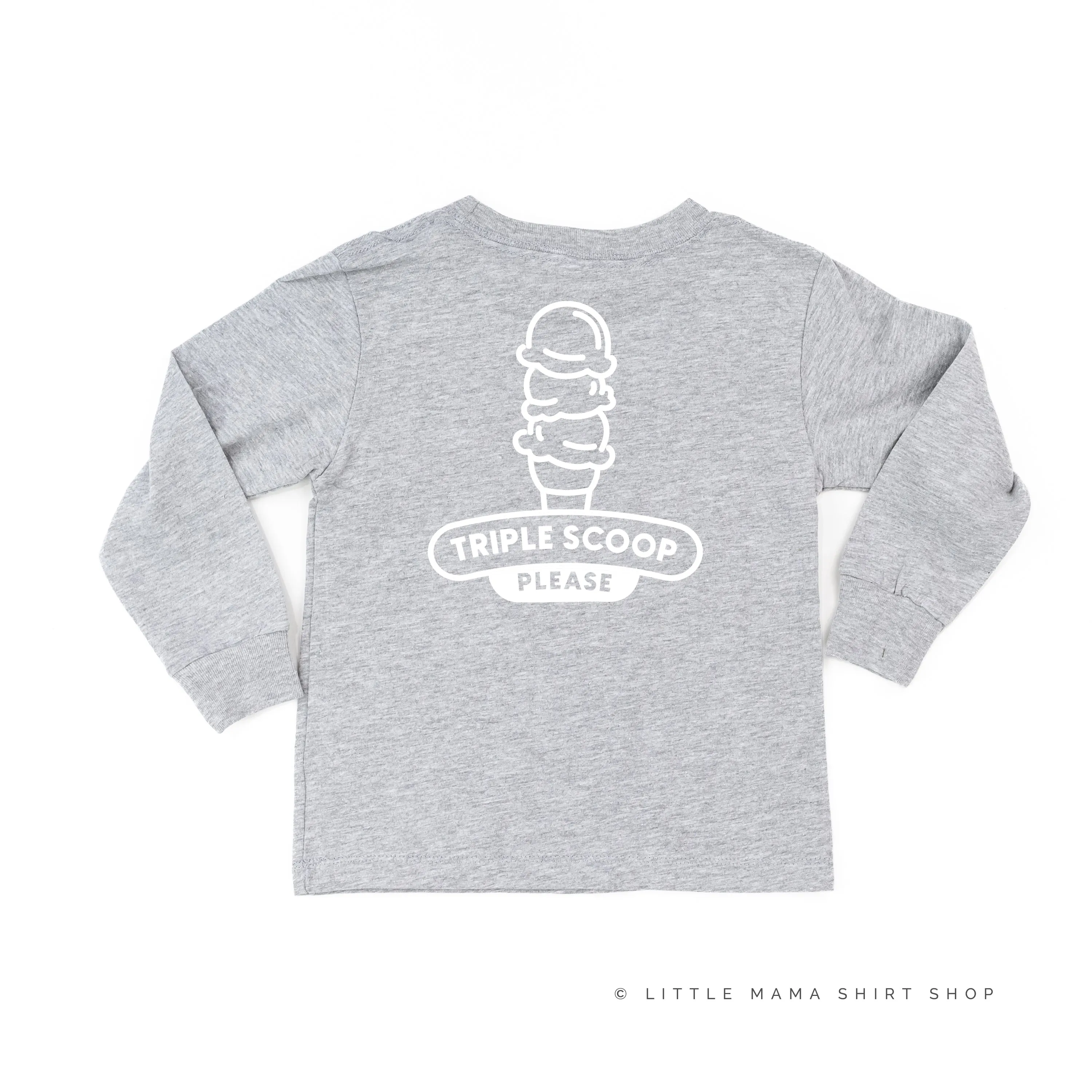 Ice Cream Truck - Triple Scoop on Back - Long Sleeve Child Shirt