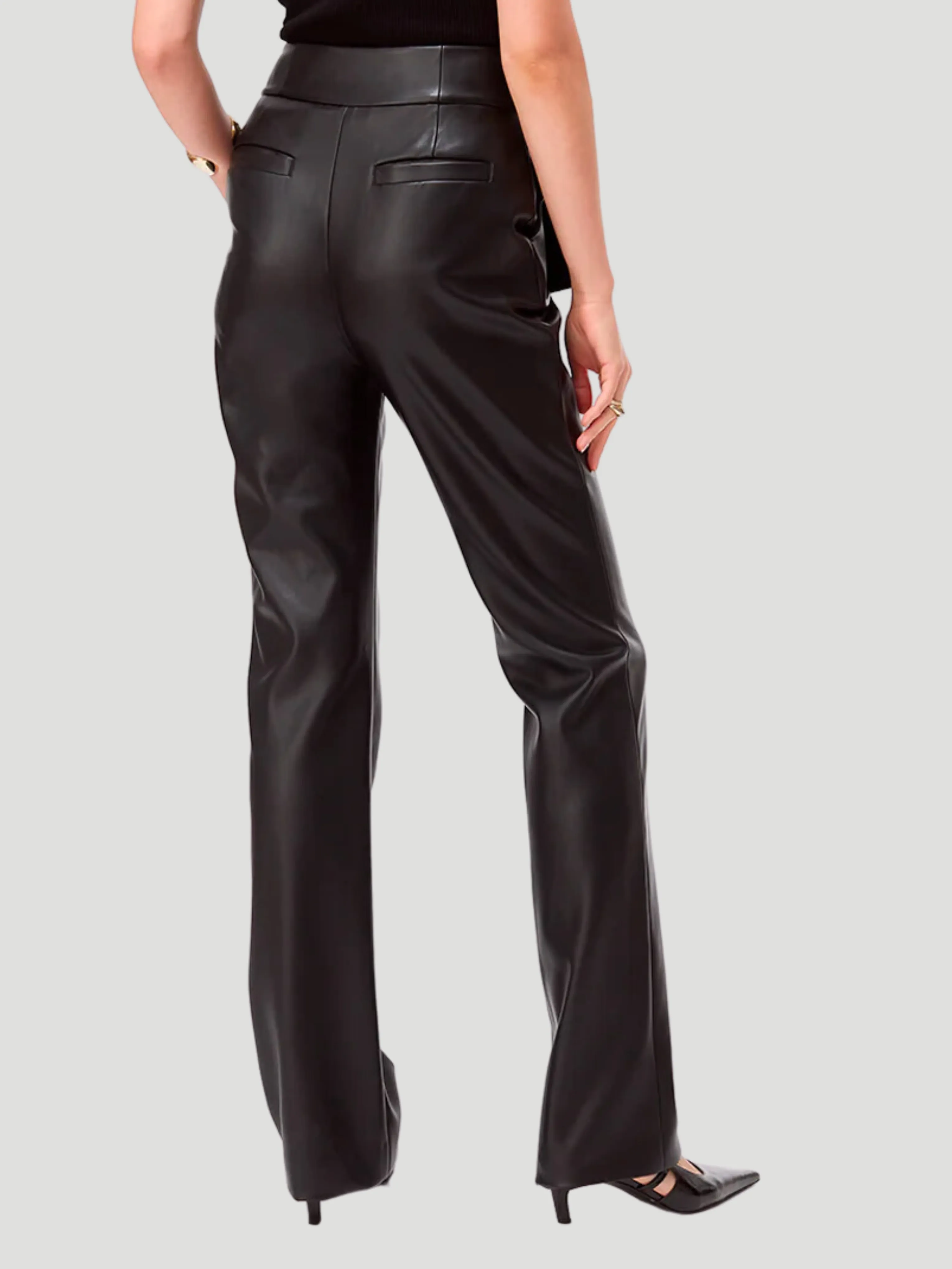 Iris Straight Leg Faux-Leather Pant