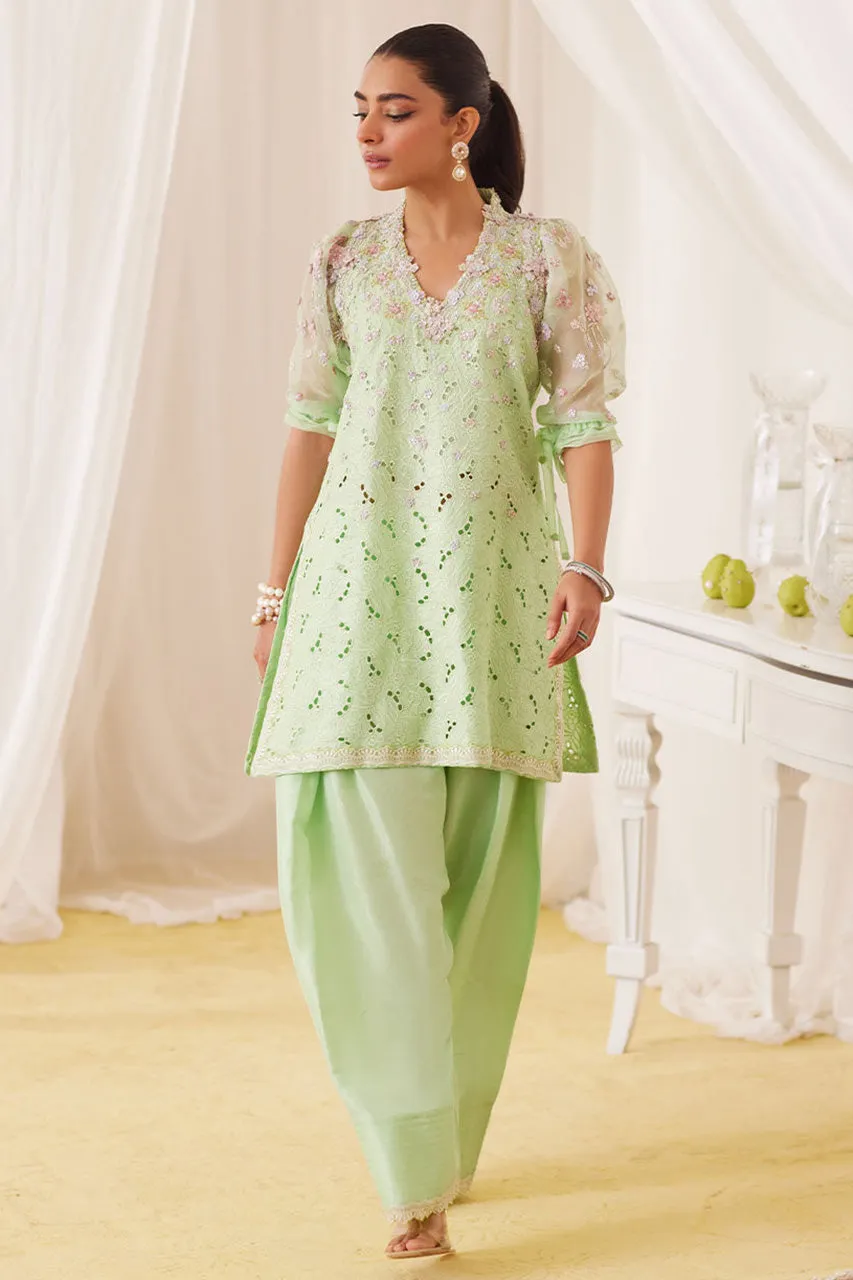 Lea Fall'24 - Nikol Mint Hand Embellished Shirt And Shalwar