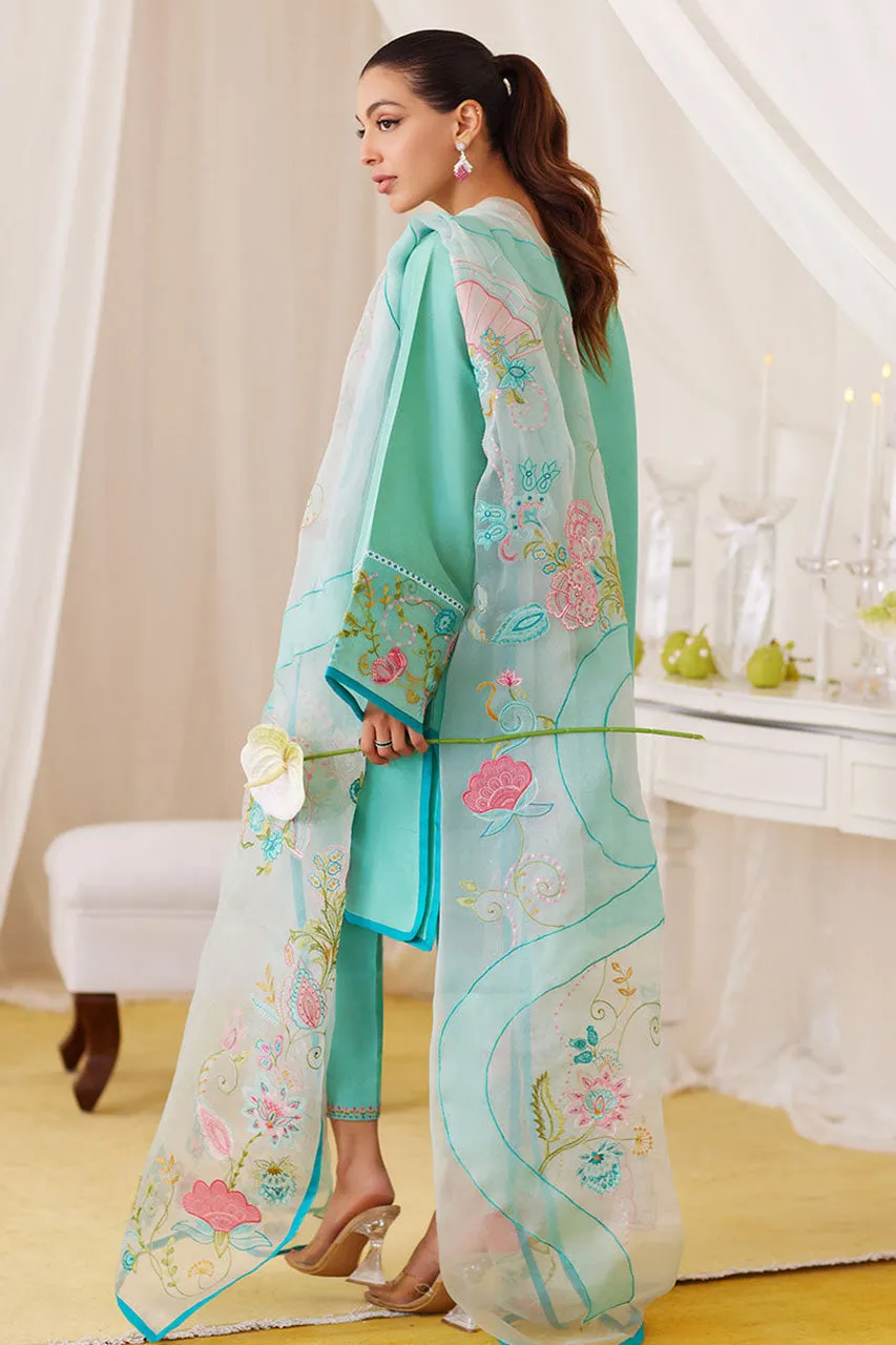 Lea Fall'24 - Una Turquoise Shirt And Embroidered Dupatta