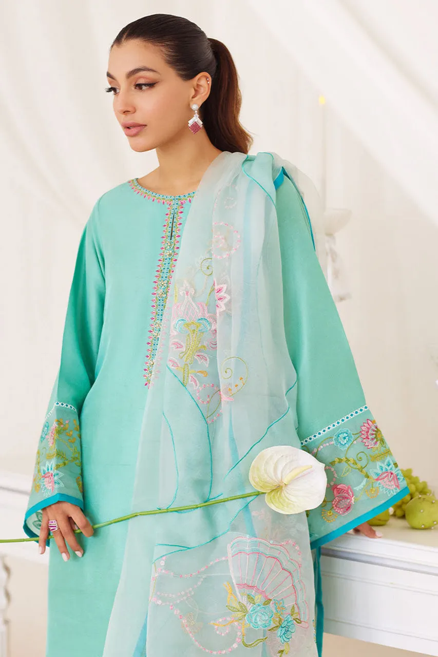 Lea Fall'24 - Una Turquoise Shirt And Embroidered Dupatta