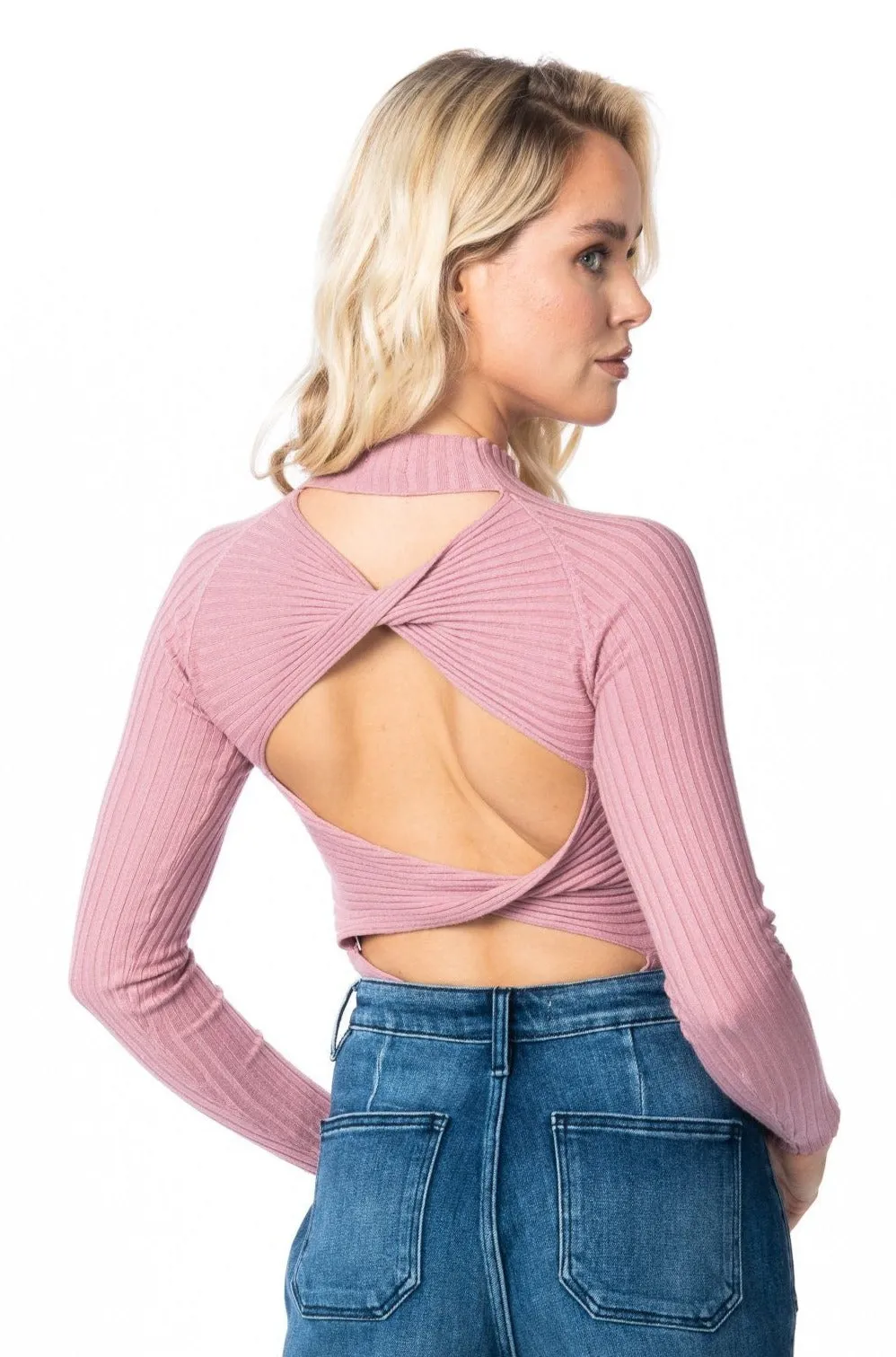 Made You Look Knit Top Mauve